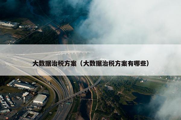 大数据治税方案（大数据治税方案有哪些）
