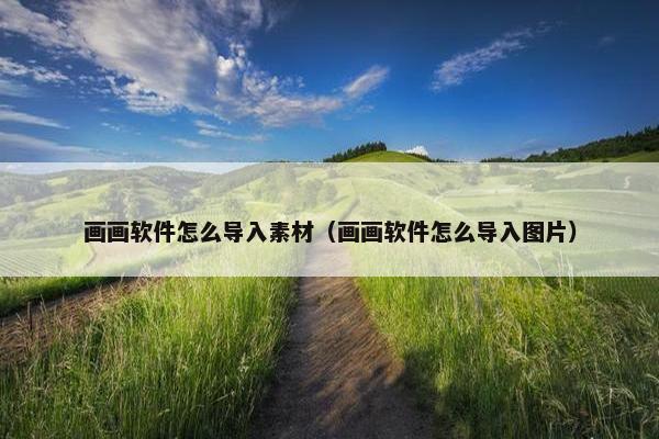 画画软件怎么导入素材（画画软件怎么导入图片）