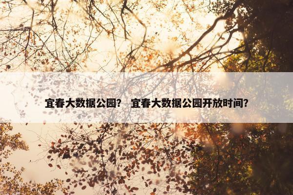 宜春大数据公园？ 宜春大数据公园开放时间？