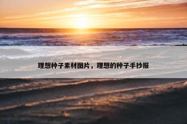 理想种子素材图片，理想的种子手抄报