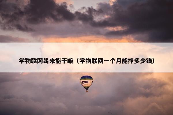 学物联网出来能干嘛（学物联网一个月能挣多少钱）