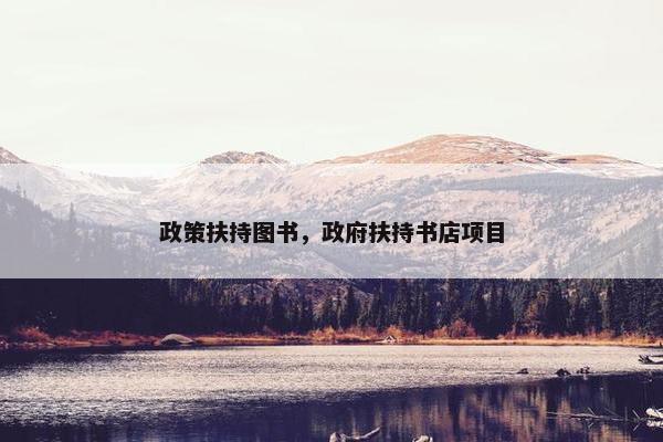 政策扶持图书，政府扶持书店项目