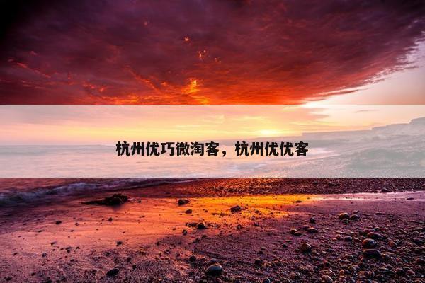 杭州优巧微淘客，杭州优优客