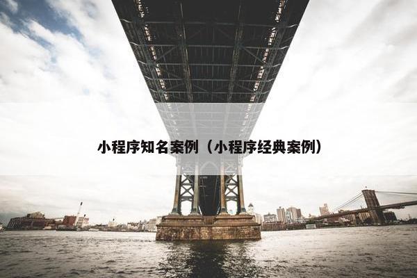 小程序知名案例（小程序经典案例）
