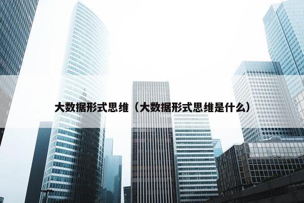 大数据形式思维（大数据形式思维是什么）