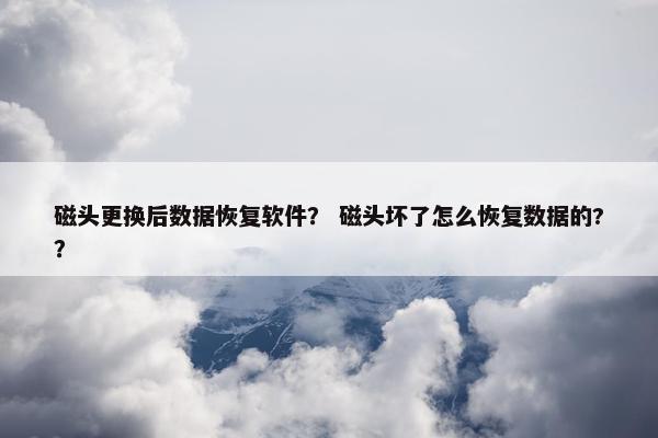 磁头更换后数据恢复软件？ 磁头坏了怎么恢复数据的?？