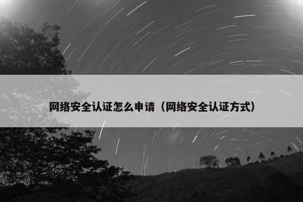 网络安全认证怎么申请（网络安全认证方式）