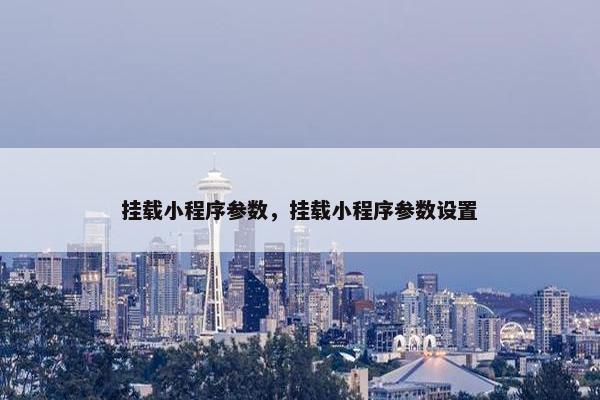 挂载小程序参数，挂载小程序参数设置