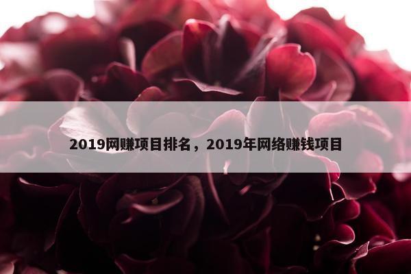 2019网赚项目排名，2019年网络赚钱项目
