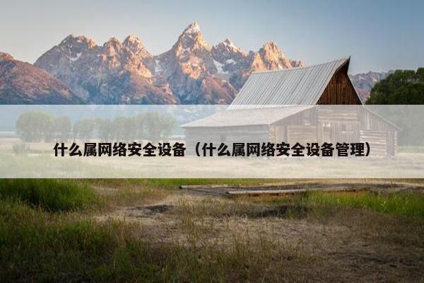什么属网络安全设备（什么属网络安全设备管理）