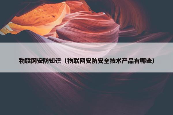 物联网安防知识（物联网安防安全技术产品有哪些）