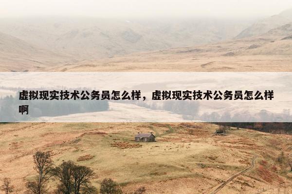 虚拟现实技术公务员怎么样，虚拟现实技术公务员怎么样啊