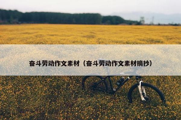 奋斗劳动作文素材（奋斗劳动作文素材摘抄）