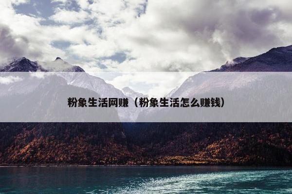 粉象生活网赚（粉象生活怎么赚钱）