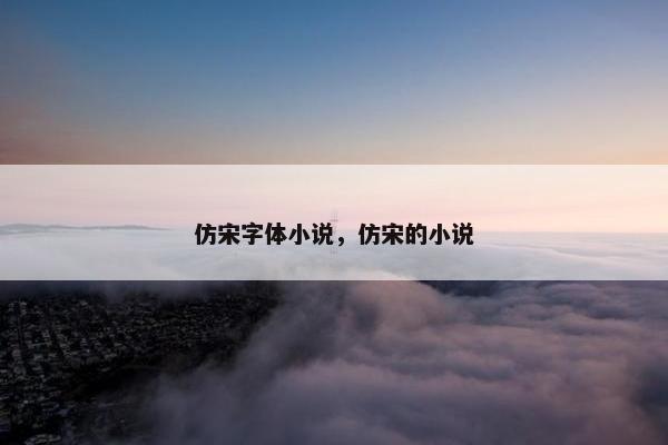 仿宋字体小说，仿宋的小说