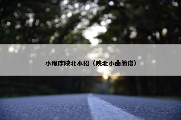 小程序陕北小招（陕北小曲简谱）