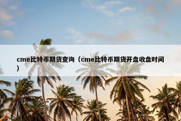 cme比特币期货查询（cme比特币期货开盘收盘时间）