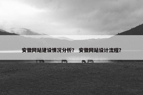 安徽网站建设情况分析？ 安徽网站设计流程？