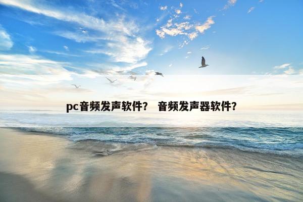pc音频发声软件？ 音频发声器软件？