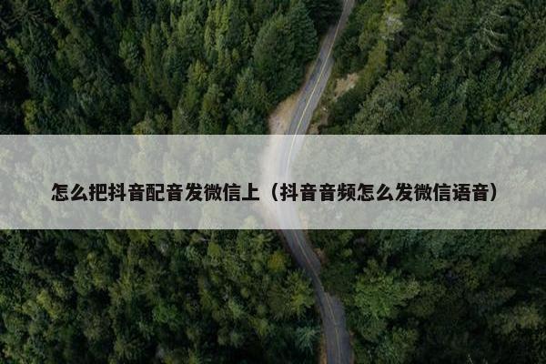怎么把抖音配音发微信上（抖音音频怎么发微信语音）