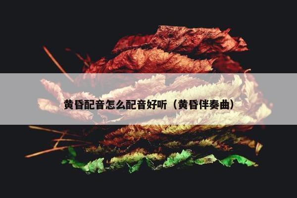 黄昏配音怎么配音好听（黄昏伴奏曲）