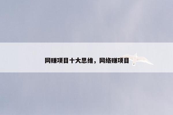 网赚项目十大思维，网络赚项目