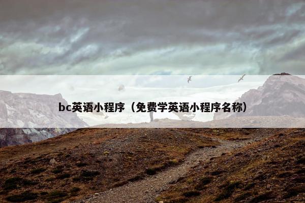 bc英语小程序（免费学英语小程序名称）