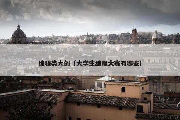 编程类大创（大学生编程大赛有哪些）