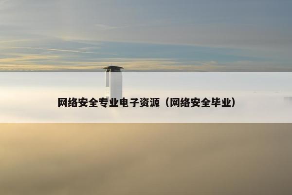 网络安全专业电子资源（网络安全毕业）