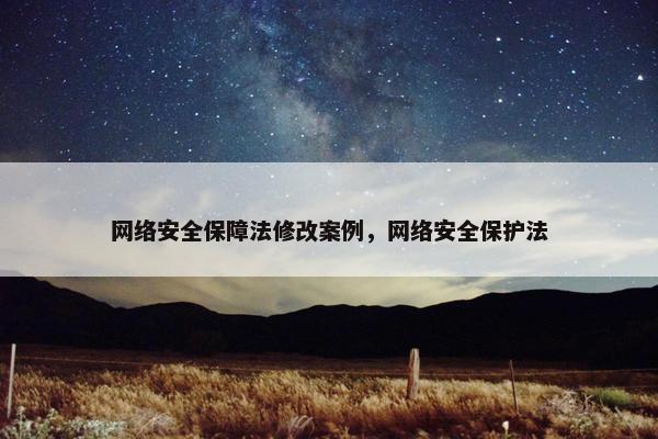 网络安全保障法修改案例，网络安全保护法