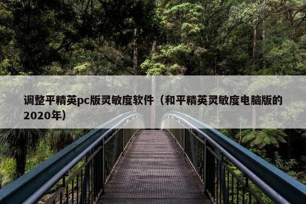 调整平精英pc版灵敏度软件（和平精英灵敏度电脑版的2020年）