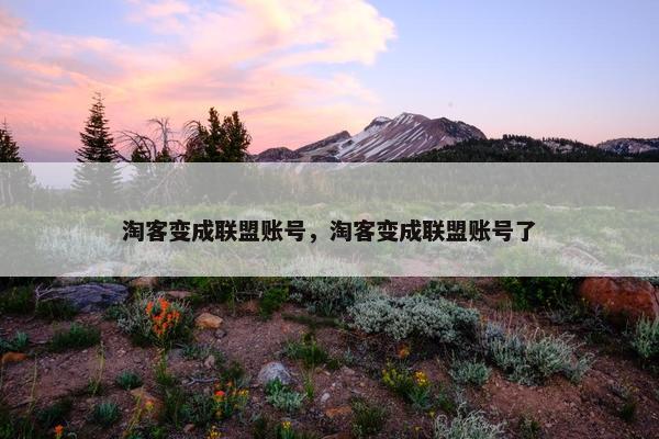 淘客变成联盟账号，淘客变成联盟账号了