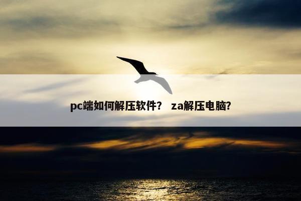 pc端如何解压软件？ za解压电脑？