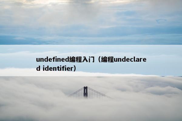 undefined编程入门（编程undeclared identifier）