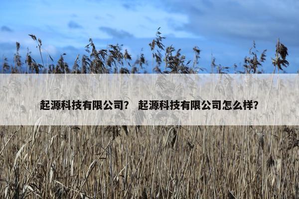 起源科技有限公司？ 起源科技有限公司怎么样？