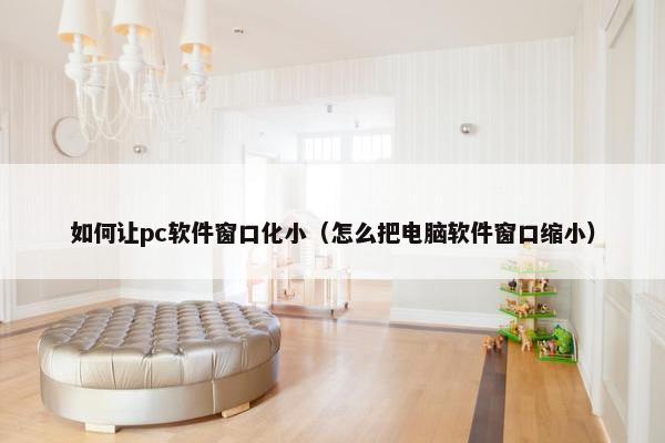 如何让pc软件窗口化小（怎么把电脑软件窗口缩小）
