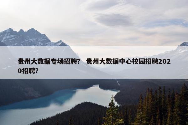 贵州大数据专场招聘？ 贵州大数据中心校园招聘2020招聘？