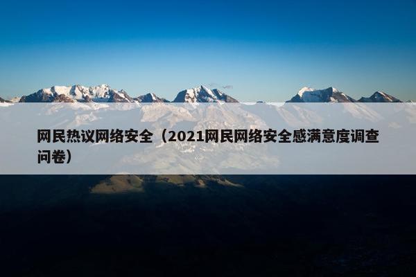 网民热议网络安全（2021网民网络安全感满意度调查问卷）
