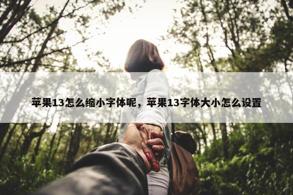 苹果13怎么缩小字体呢，苹果13字体大小怎么设置