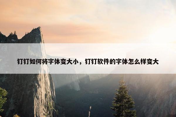 钉钉如何将字体变大小，钉钉软件的字体怎么样变大