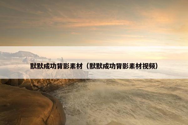 默默成功背影素材（默默成功背影素材视频）