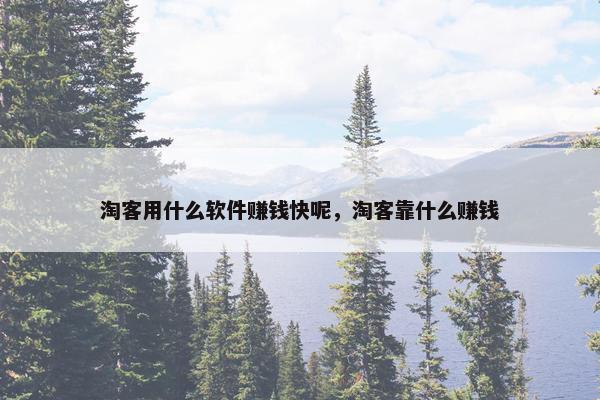 淘客用什么软件赚钱快呢，淘客靠什么赚钱
