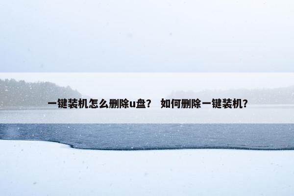 一键装机怎么删除u盘？ 如何删除一键装机？