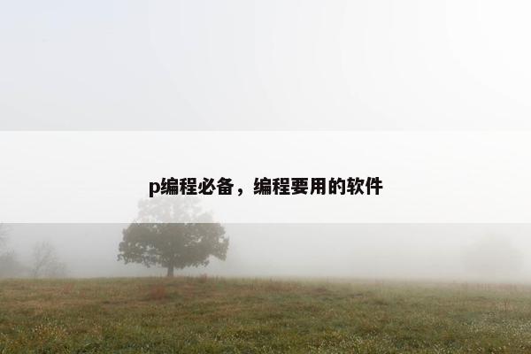 p编程必备，编程要用的软件