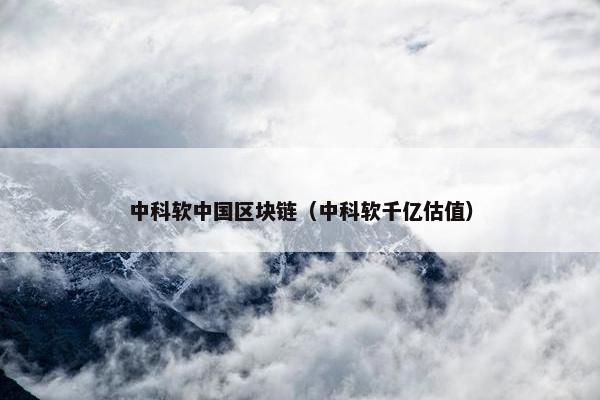 中科软中国区块链（中科软千亿估值）
