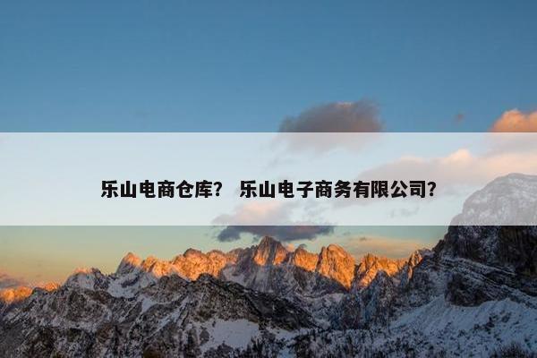 乐山电商仓库？ 乐山电子商务有限公司？