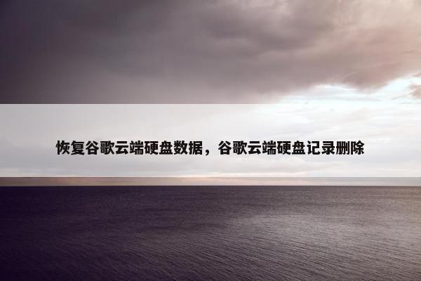恢复谷歌云端硬盘数据，谷歌云端硬盘记录删除