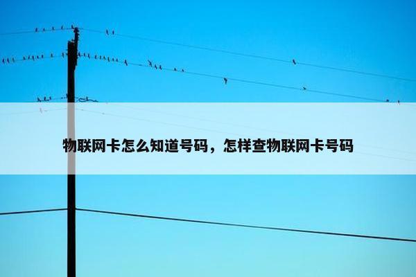 物联网卡怎么知道号码，怎样查物联网卡号码