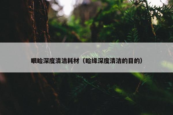 眼睑深度清洁耗材（睑缘深度清洁的目的）