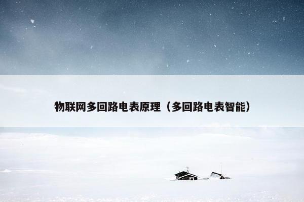 物联网多回路电表原理（多回路电表智能）